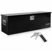 Rent to own ARKSEN 49 Inch Aluminum Utility Tool Box Diamond Plate Chest Box Truck Bed Trailer Storage Organizer, Black