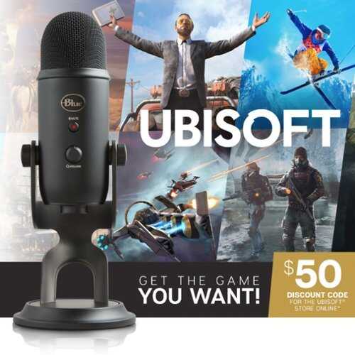 Rent to own Blue Microphones - Blackout Yeti USB Microphone + $50 Ubisoft Discount Code