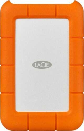 Rent to own LaCie - Rugged USB-C 1TB External USB 3.1 Gen 1 Portable Hard Drive - Orange/Silver