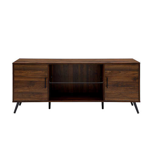 Rent to own Walker Edison - Mid Century Modern TV Stand Cabinet for Most TVs Up to 65" - Dark Walnut