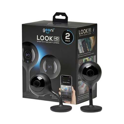 Geeni - Indoor Wi-Fi Wireless Network Surveillance Cameras (2-Pack) - Black