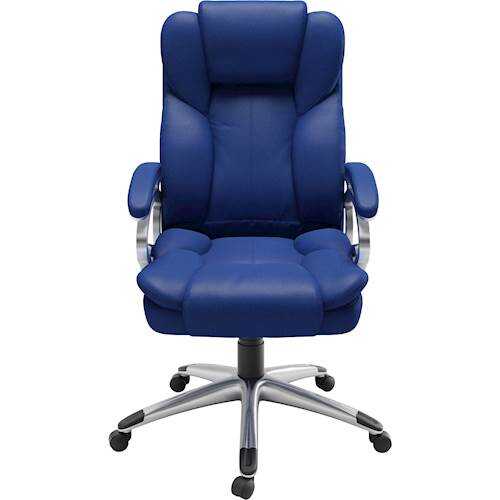 CorLiving - 5-Pointed Star Leatherette Executive Chair - Cobalt Blue