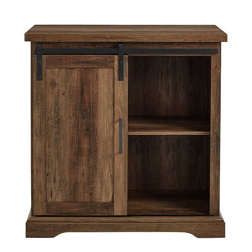 Rent to own Walker Edison - Modern Farmhouse Sliding Door Buffet - Rustic Oak