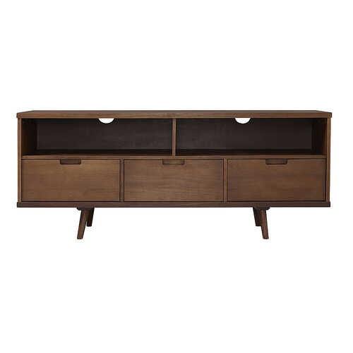Rent to own Walker Edison - Mid Century Solid Wood TV Stand - Walnut