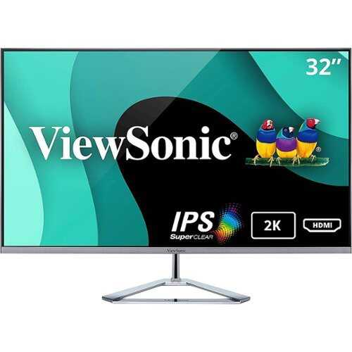 ViewSonic VX3276-2K-MHD 32" Widescreen IPS 1440p Monitor with Ultra-Thin Bezels, HDMI DisplayPort and Mini DisplayPort - Silver