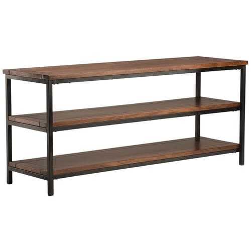 Rent to own Simpli Home - Skyler TV Stand for Most TVs Up to 66" - Dark Cognac Brown