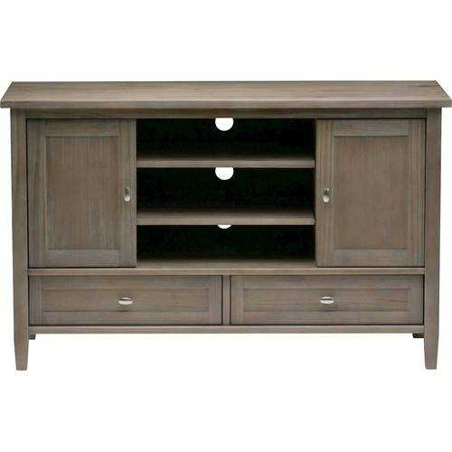 Rent to own Simpli Home - Warm Shaker TV Cabinet for Most TVs Up to 52" - Distressed Gray