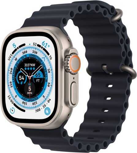 Rent to own Apple Watch Ultra (GPS + Cellular) 49mm Titanium Case with Midnight Ocean Band - Titanium