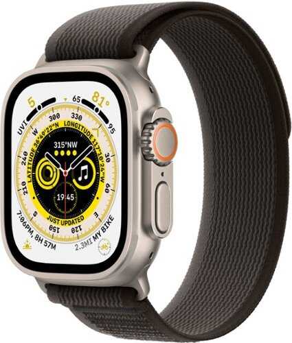 Rent to own Apple Watch Ultra (GPS + Cellular) 49mm Titanium Case with Black/Gray Trail Loop - M/L - Titanium