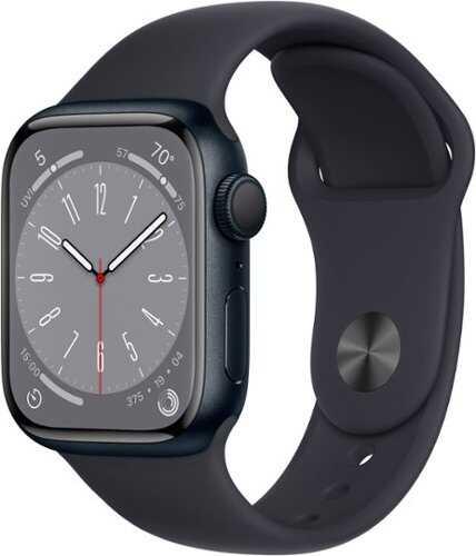 Rent to own Apple Watch Series 8 (GPS) 41mm Aluminum Case with Midnight Sport Band - S/M - Midnight
