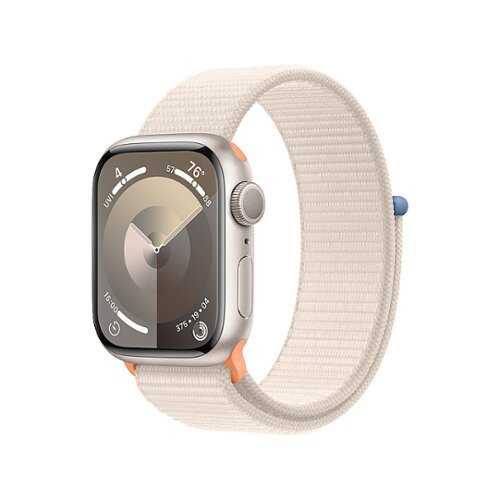 Rent to own Apple Watch Series 9 (GPS) 41mm Starlight Aluminum Case with Starlight Sport Loop - Starlight