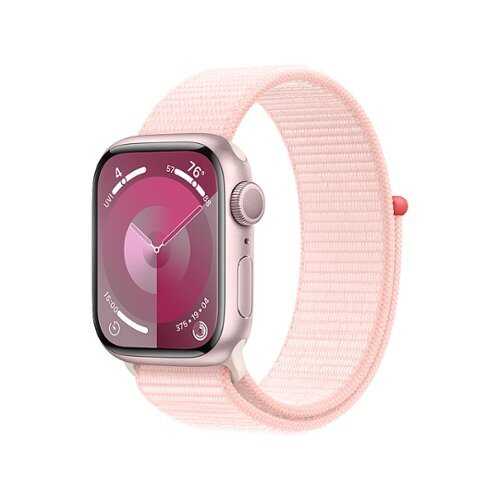 Rent to own Apple Watch Series 9 (GPS) 41mm Pink Aluminum Case with Light Pink Sport Loop - Pink