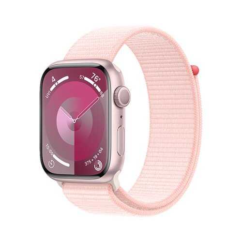 Rent to own Apple Watch Series 9 (GPS) 45mm Pink Aluminum Case with Light Pink Sport Loop - Pink