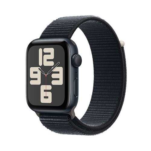 Rent to own Apple Watch SE (GPS) 44mm Midnight Aluminum Case with Midnight Sport Loop - Midnight
