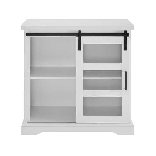 Rent to own Walker Edison - Sliding Glass Door Modern Buffet Cabinet - White