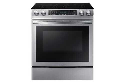 Rent to own Samsung - 5.8 Cu. Ft. Self-Cleaning Slide-In Electric Convection Range - Stainless steel
