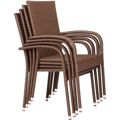 Rent To Own - Patio Sense - Wicker Chairs (Set of 4) - Brown