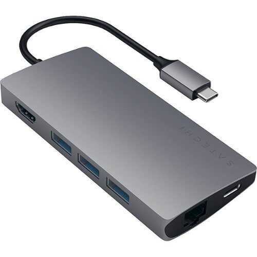 Rent to own Satechi - Type-C Multi-Port Adapter V2-4K HDMI, Ethernet, USB-C, SD/Micro, USB 3.0 - 2020/2019 MacBook Pro, 2020 MacBook Air - Space Gray