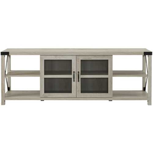 Rent to own Walker Edison - Farmhouse TV Stand Cabinet for Most TVs Up to 78" - White Oak