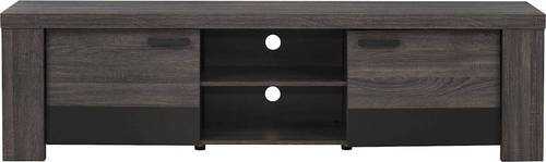 Rent to own CorLiving Joliet Duotone TV Bench for TVs up to 85" - Distressed Carbon Grey, Black Duotone