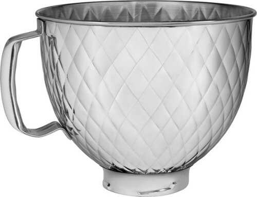KitchenAid - 5-Quart Quilted Stainless Steel Bowl - Polished Stainless Steel