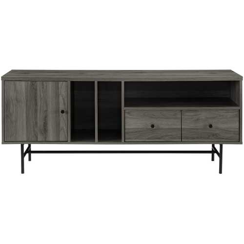 Rent to own Walker Edison - Modern Industrial TV Stand Cabinet for Most Flat-Panel TVs Up to 66" - Slate Gray