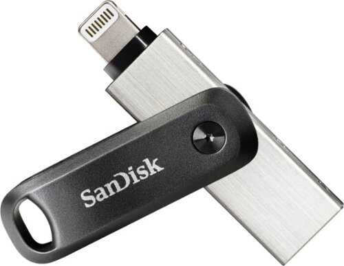 Rent to own SanDisk - iXpand Flash Drive Go 128GB USB 3.0 Type-A to Apple Lightning for iPhone & iPad - Black / Silver