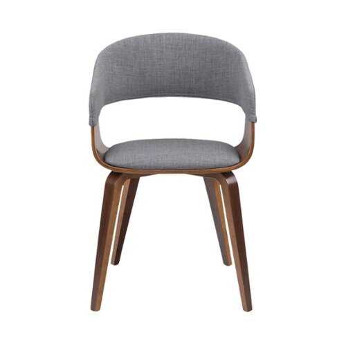 Rent to own Simpli Home - Lowell Mid Century Modern Bentwood Dining Chair in Light Grey Linen Look Fabric - Light Gray