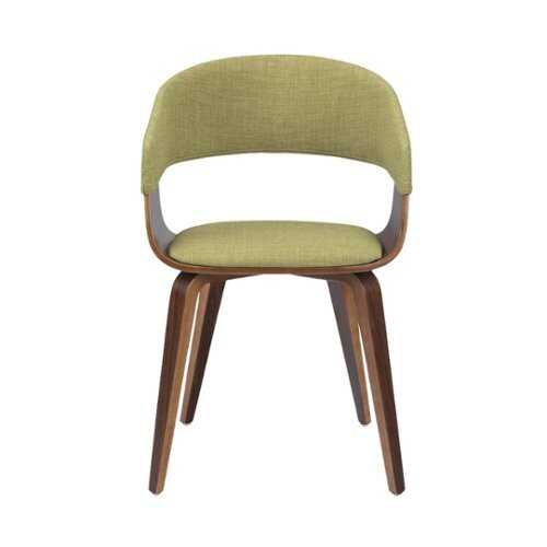 Rent to own Simpli Home - Lowell Mid Century Modern Bentwood Dining Chair in Linen Look Fabric - Acid Green