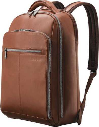 Rent to own Samsonite - Classic Leather Backpack for 15.6" Laptop - Cognac