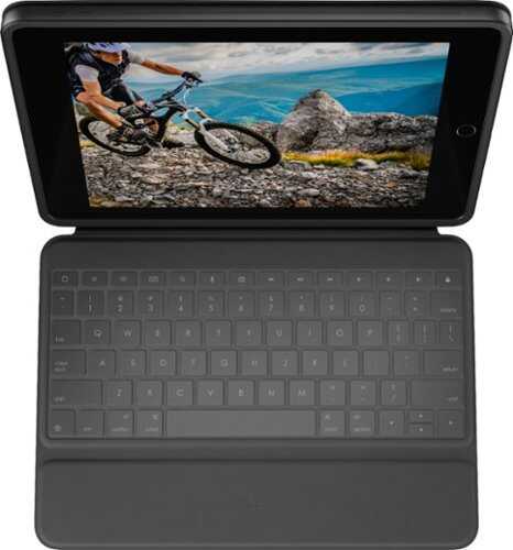 Rent to own Logitech - Rugged Folio Keyboard Case with Smart Connector for Apple iPad (7th, 8th, & 9th Gen) - Graphite