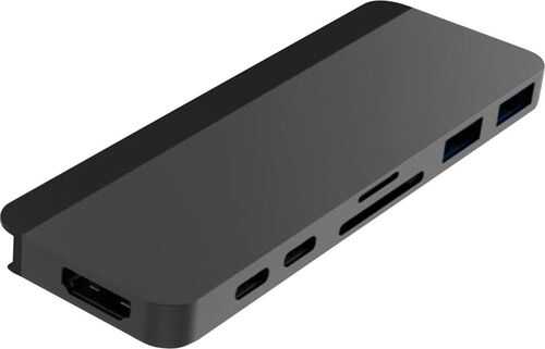 Rent to own Hyper - HyperDrive DUO 7-Port USB-C Hub - USB-C Docking Station for Apple MacBook Pro and Air - Gray