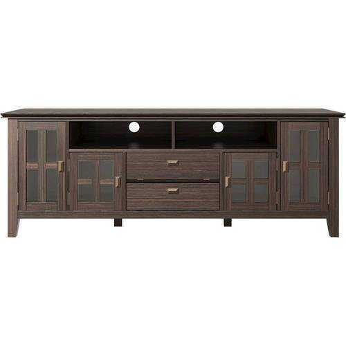 Rent to own Simpli Home - Artisan Contemporary TV Media Stand for Most TVs up to 80" - Farmhouse Brown