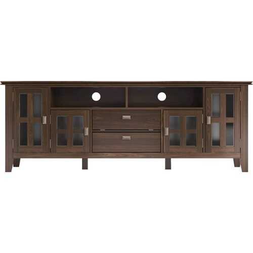 Rent to own Simpli Home - Artisan SOLID WOOD 72 inch Wide Transitional TV Media Stand in Tobacco Brown For TVs up to 80 inches - Tobacco Brown