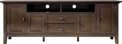 Rent to own Simpli Home - Redmond Rustic TV Media Stand for Most TVs Up to 80" - Brunette Brown