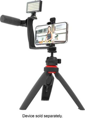Rent to own Digipower - Phone Video Stabilizer Rig Kit with Microphone, Light diffuser and Mini tripod for iPhone, Samsung and Digital Cameras - Black