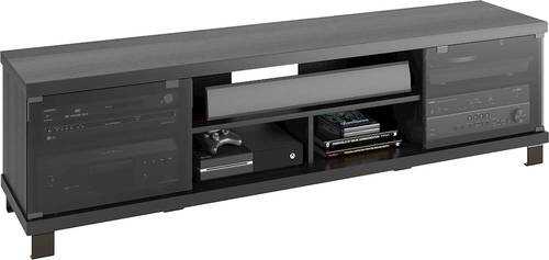 Rent to own CorLiving Holland Black Wooden Extra Wide TV Stand, for TVs up to 85" - Ravenwood Black
