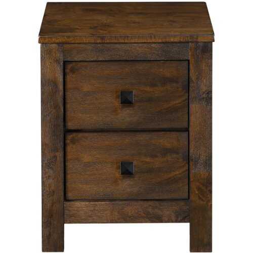Rent to own Finch - Stratford Farmhouse Wood 2-Drawer Night Stand - Classic Brown