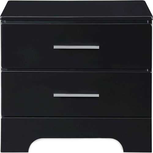 Rent to own Click Decor - Hudson Transitional Wood 2-Drawer Night Stand - Black