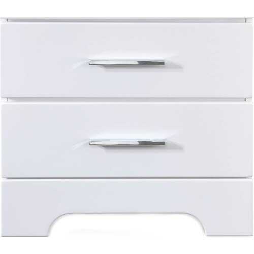 Rent to own Click Decor - Hudson Transitional Wood 2-Drawer Night Stand - White