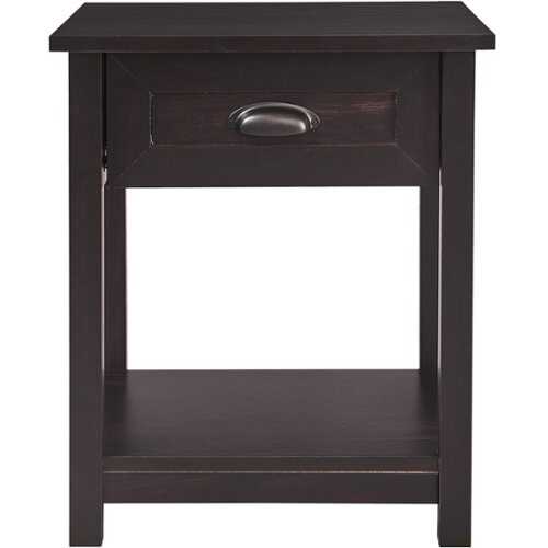 Rent to own Click Decor - Traditional Wood 1-Drawer Night Stand - Ebony