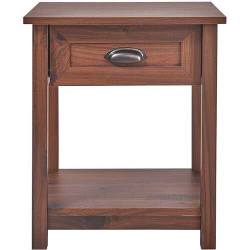Rent to own Click Decor - Traditional Wood 1-Drawer Night Stand - Dark Brown