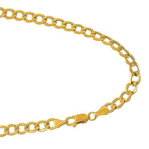 Rent to own JEWELSTOP DESIGNER JEWELRY FOR LESS JewelStop 14k Semi-Solid Yellow Gold 6.1 mm Lite Cuban Curb Chain Bracelet, Lobster Claw Clasp-8 Inches