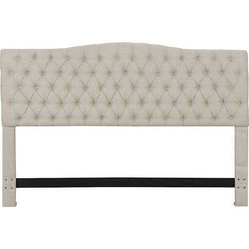 Rent to own Elle Decor - Celeste Contemporary Tufted Fabric 78" King Upholstered Headboard - Beige
