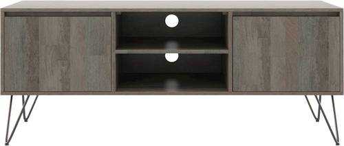 Rent to own Simpli Home - Hunter Industrial Contemporary Wide TV Media Stand for Most TVs up to 65" - Gray