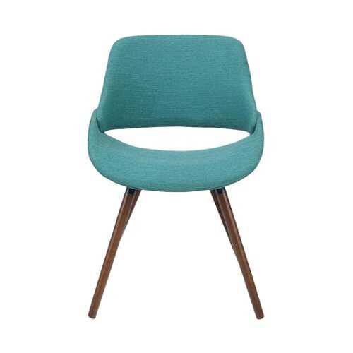 Rent to own Simpli Home - Malden Mid Century Modern Bentwood Dining Chair in Turquoise Blue Woven Fabric - Blue Turquoise