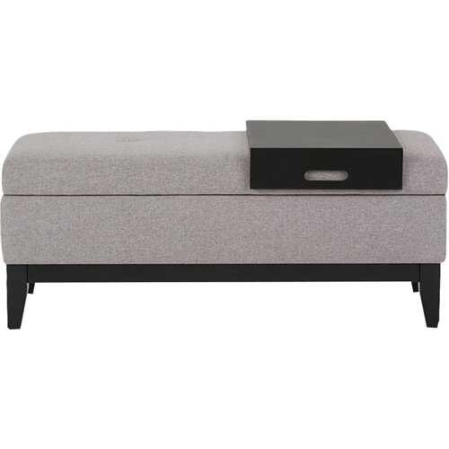 Rent to own Simpli Home - Oregon Storage Ottoman Bench with Tray - Gray Cloud