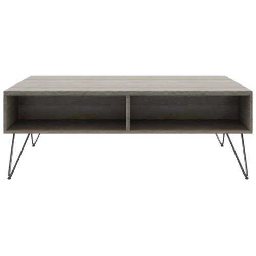 Rent to own Simpli Home - Hunter Rectangular Contemporary Industrial Solid Mango Wood Coffee Table - Gray