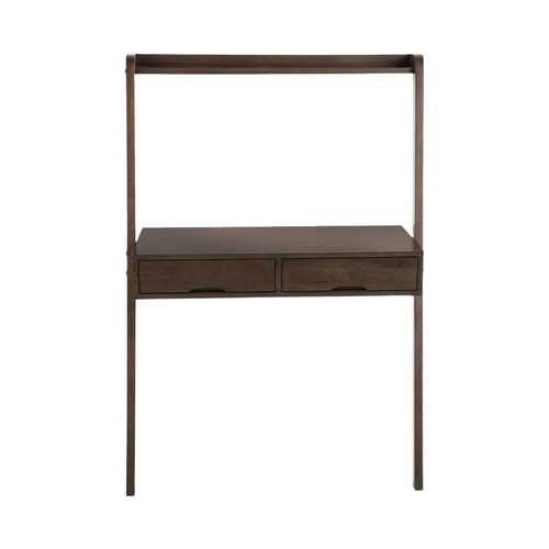 Simpli Home - Aleck Rustic Wood 2-Drawer Leaning Desk - Warm Walnut Brown