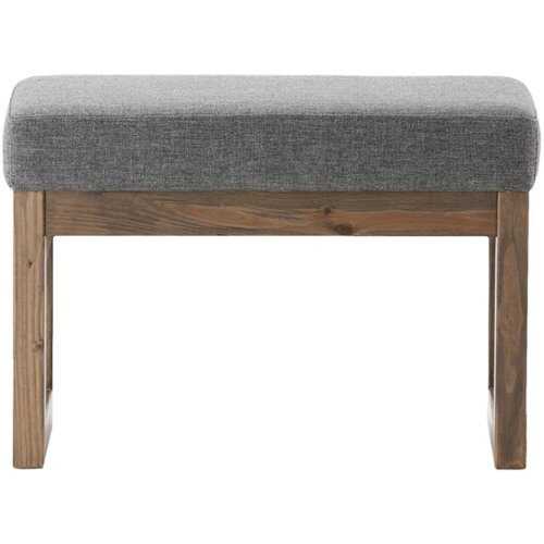 Rent to own Simpli Home - Milltown Rectangular Modern Contemporary Plywood/Linen-Look Fabric Bench Ottoman - Gray